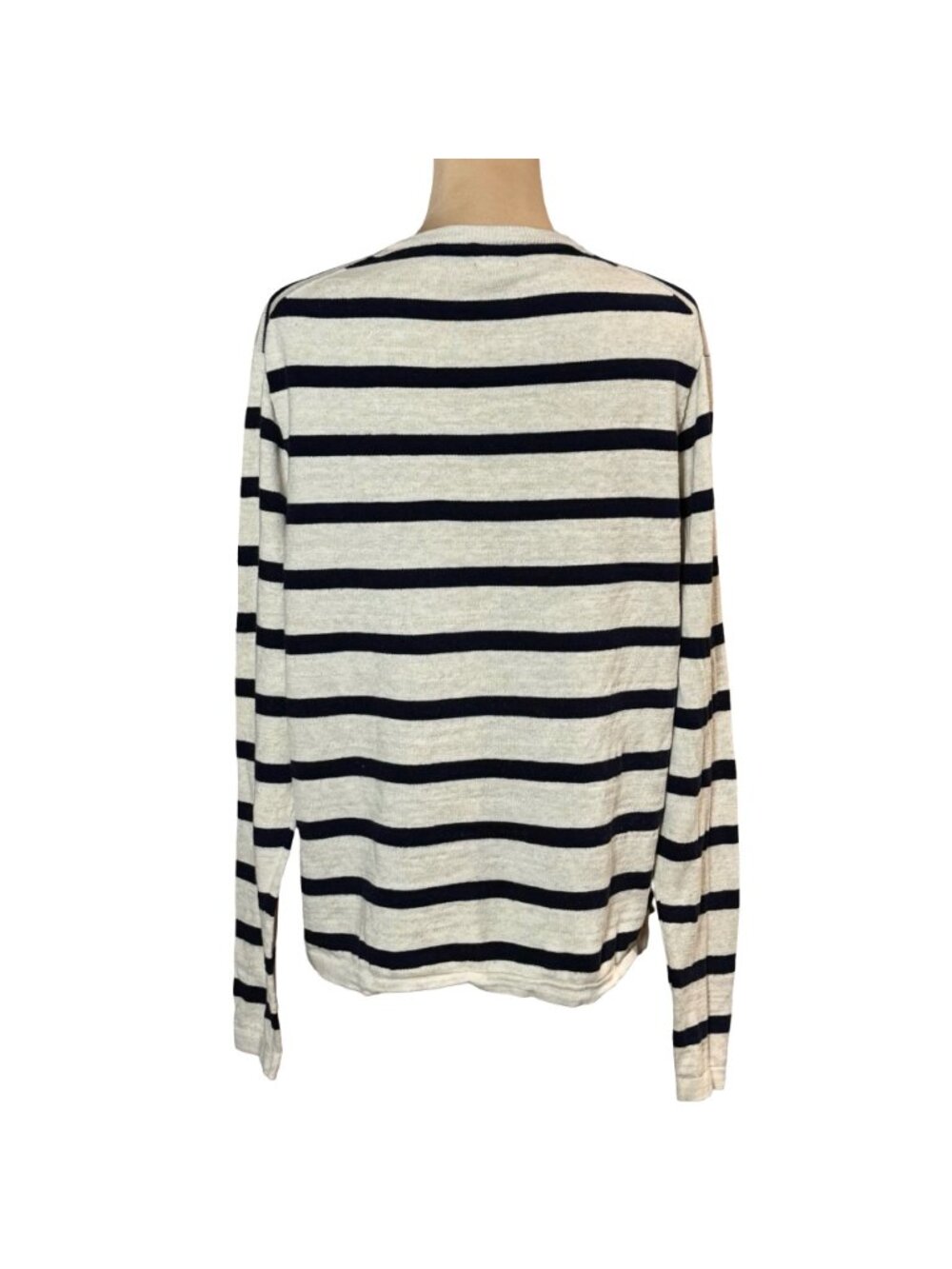 J. Crew 100% Cotton Striped Sweater Sz L Preppy Heritage Nautical - Picture 4 of 11